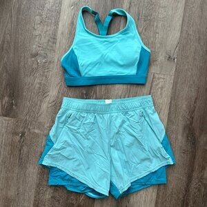 Fair Harbor Corliss Sports Bra + Shorts Set in Teal